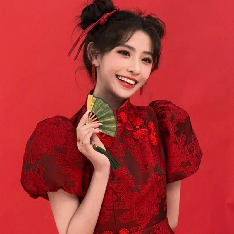 裙高端轻奢小众新中式国风旗袍蕾丝中国风改良年轻款新国风连衣裙