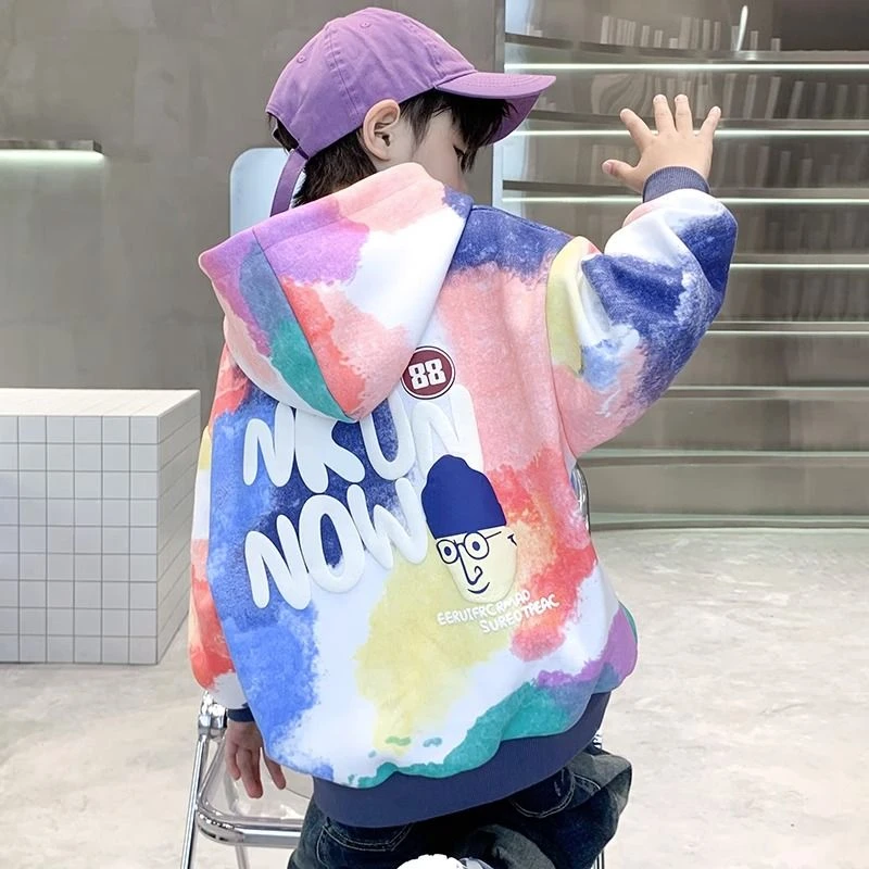 男童连帽卫衣春秋款冬款儿童秋装上衣中大童加绒款