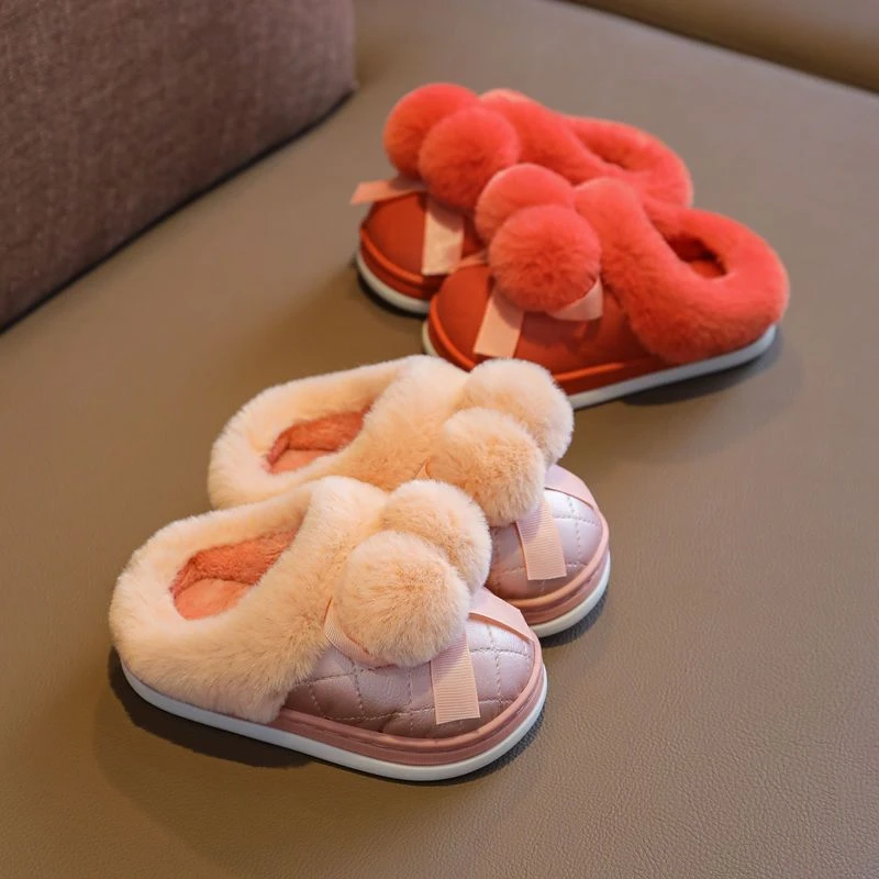 儿童棉鞋女童新款室内防水保暖婴幼儿包跟加厚棉拖鞋宝宝拖鞋冬天