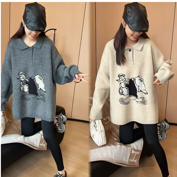 二姐的宝藏冬款卡通大力水手图案高级显瘦休闲高级感上衣#24429