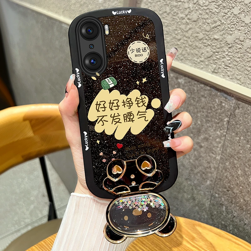 适用华为畅享60手机壳不发脾气镜子支架全包防摔透明硅胶软壳女款