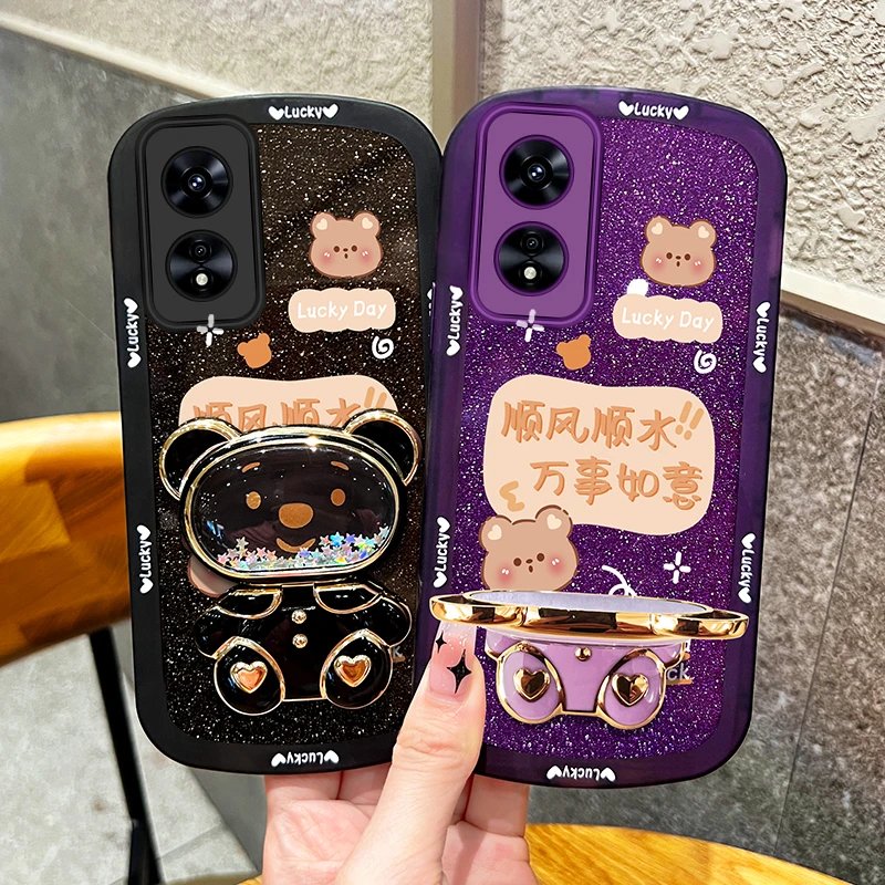 适用oppoa97手机壳a97顺风顺水透明硅胶补妆镜支架防摔女新款软壳