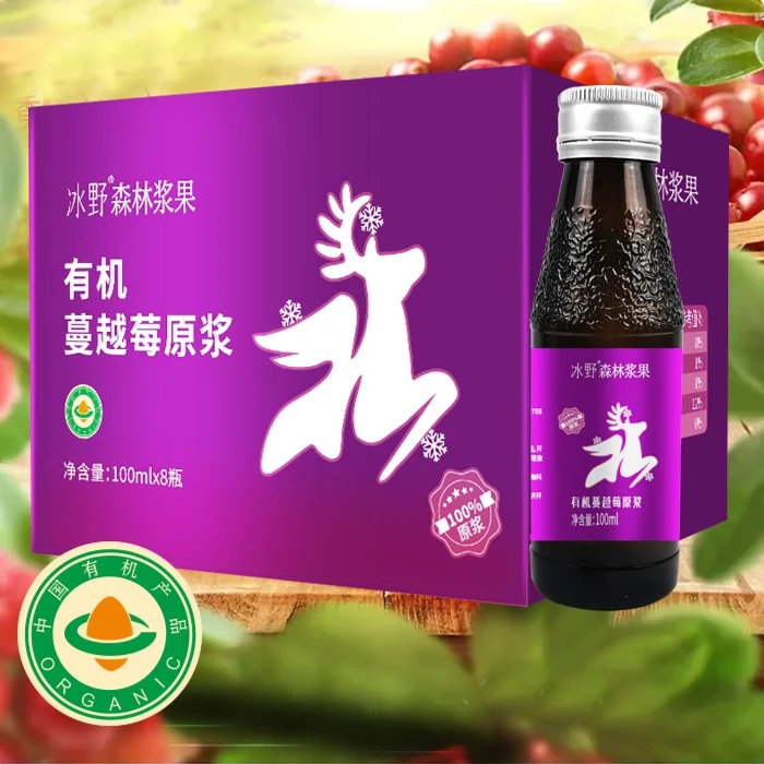 冰野有机蔓越莓汁生活原浆饮品8瓶装