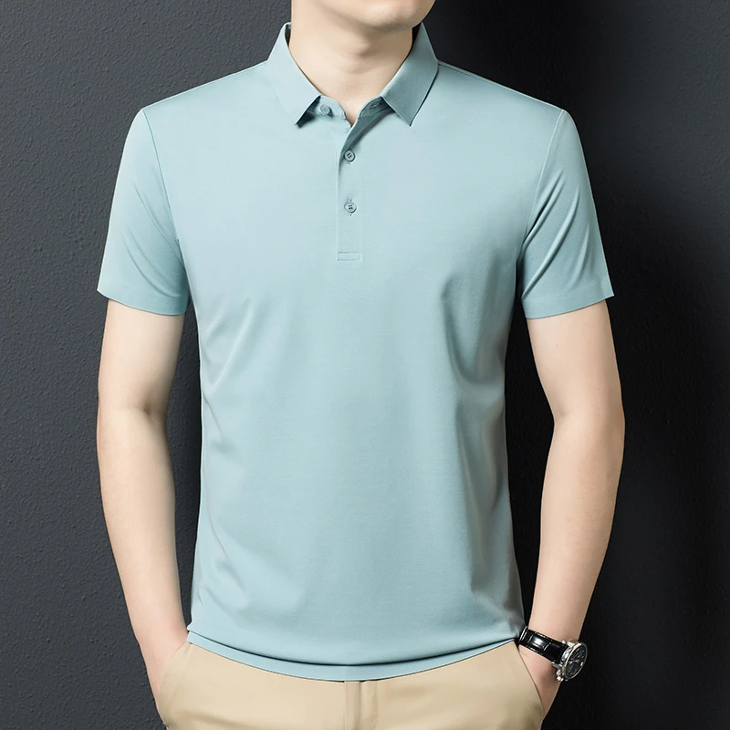 【莫代尔】杉杉弹力短袖T恤男士24夏季新款商务透气翻领POLO衫薄款