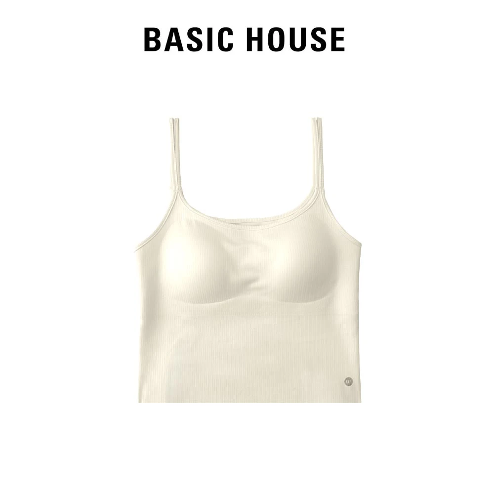 Basic House/百家好2024新款舒适百搭休闲纯色防走光辣妹吊带