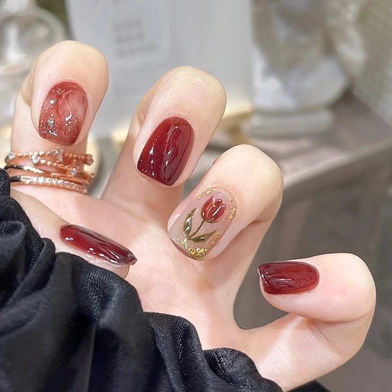 手工美甲闪穿戴甲轻奢假指甲片指甲贴美甲贴