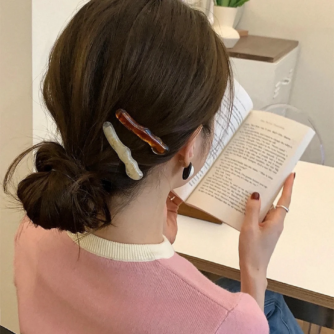 【30个】韩版高级感醋酸亚克力气质百搭刘海夹美拉德侧边夹