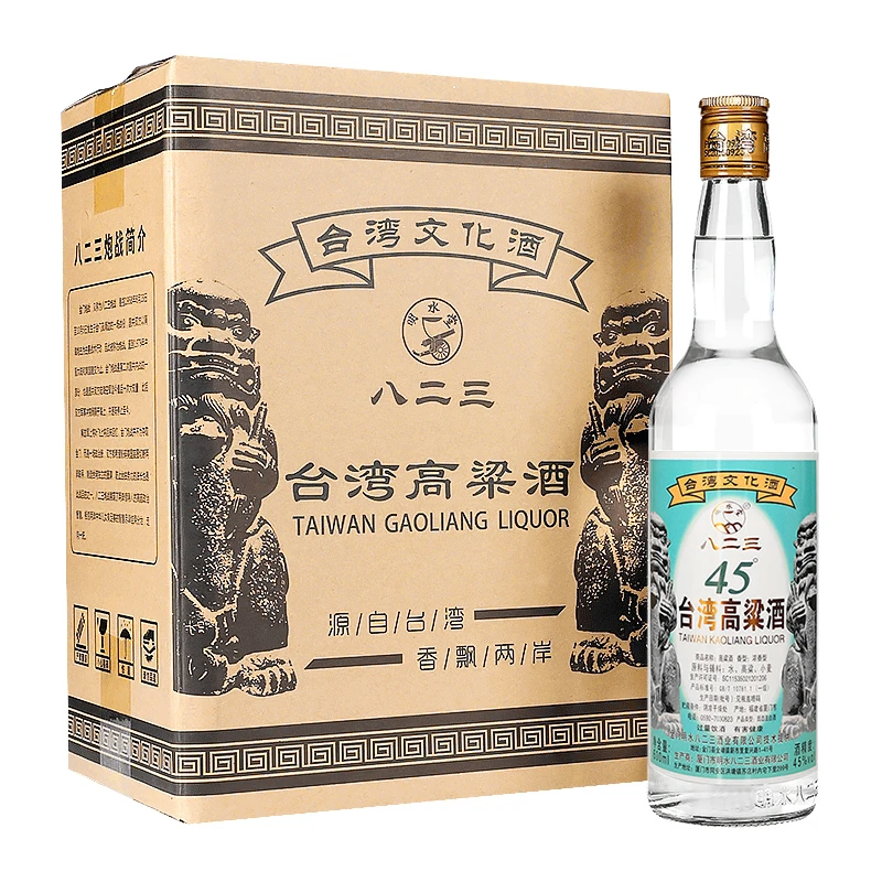 明水堂台湾高粱酒八二三中度纯粮食白酒浓香型整箱45度600ml*6瓶