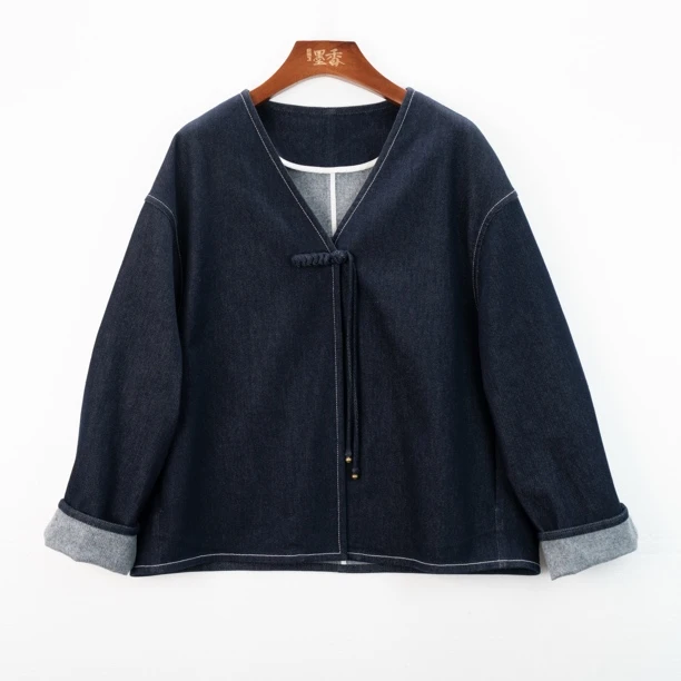 XuanGeMoXiang/轩阁墨香【沐沁】中式时尚休闲百搭 牛仔衣 MX33612