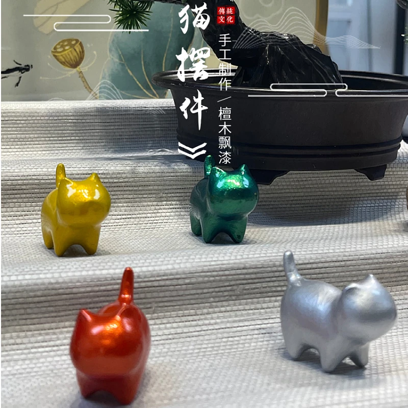 【001-099】号 动物摆件【檀木材质，手工飘漆】木雕摆件