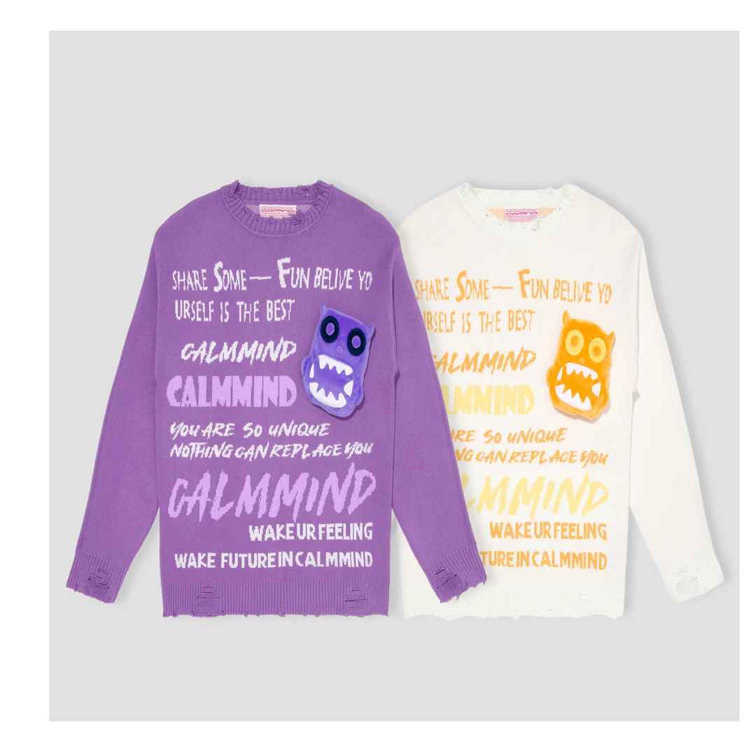 时尚宽松小怪兽流苏提花毛衣DLCL23D0088