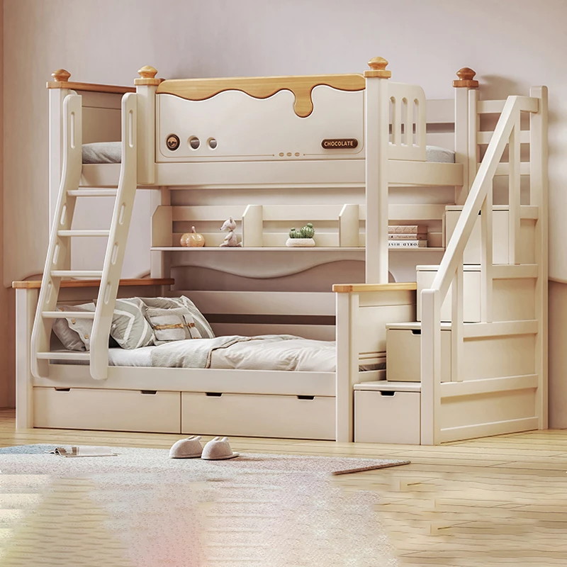 儿童上下床双层床实木高低床小户型多功能上下铺木床大人子母床