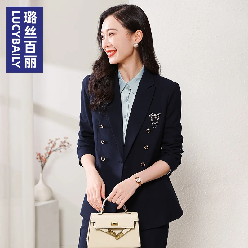 璐丝百丽 230815 设计感女士西服小众高级感气质通勤小西装外套