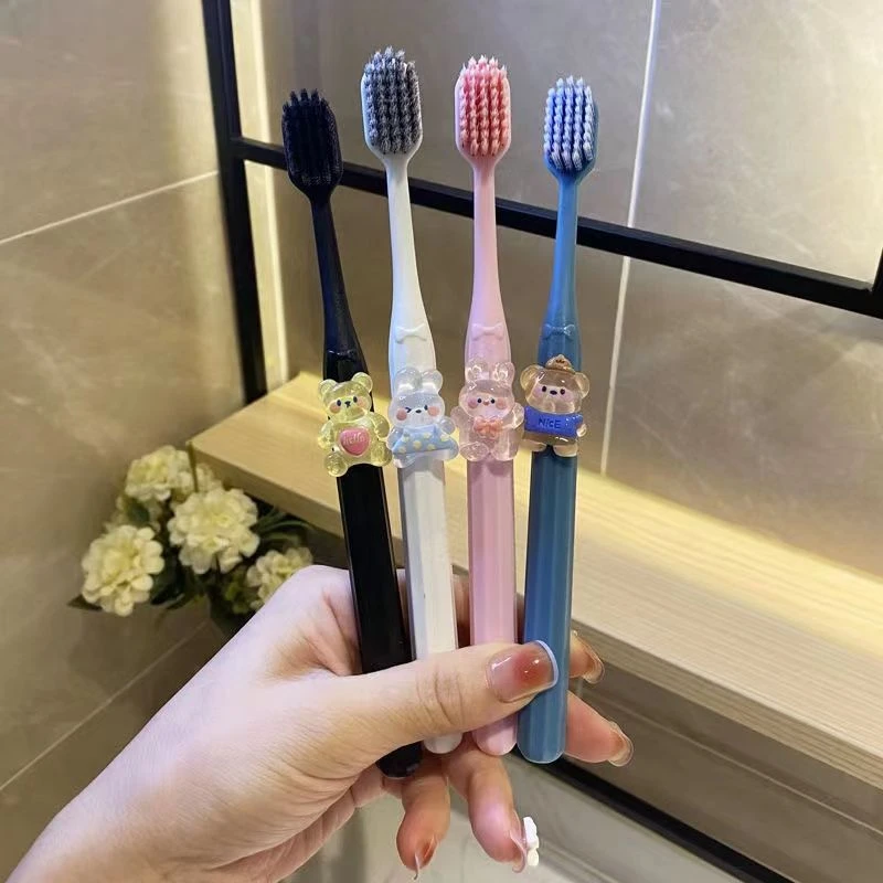 高档牙刷软毛情侣款通用可爱少女心学生细毛宽头通用家庭装