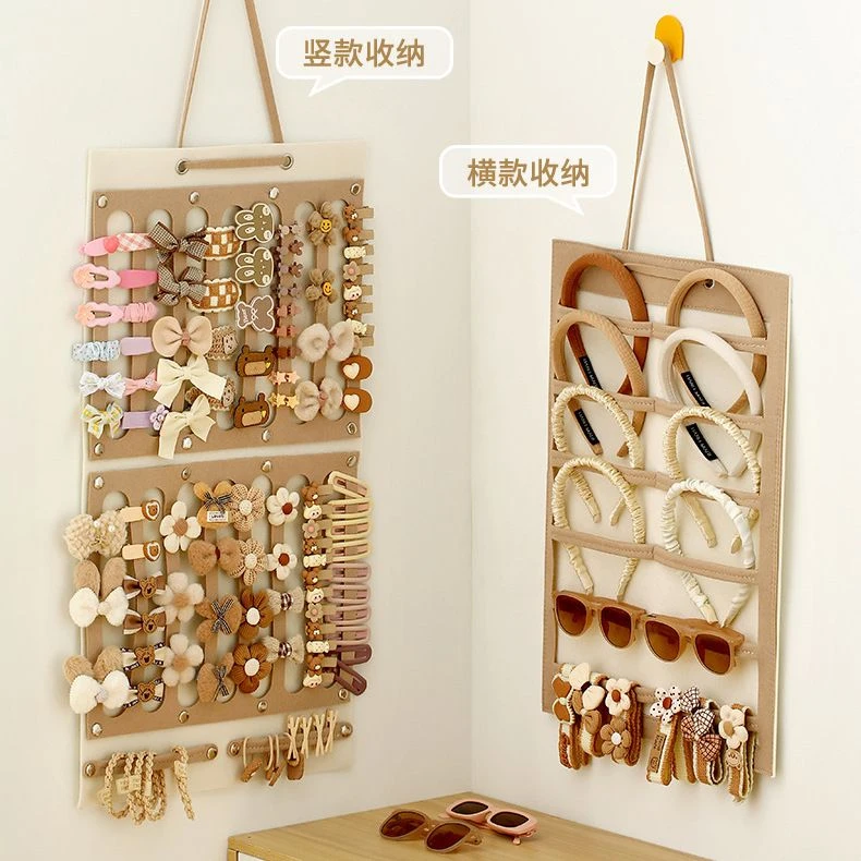 发夹收纳架壁挂墙儿童发箍发卡饰品女孩头绳首饰盒展示壁挂袋空间