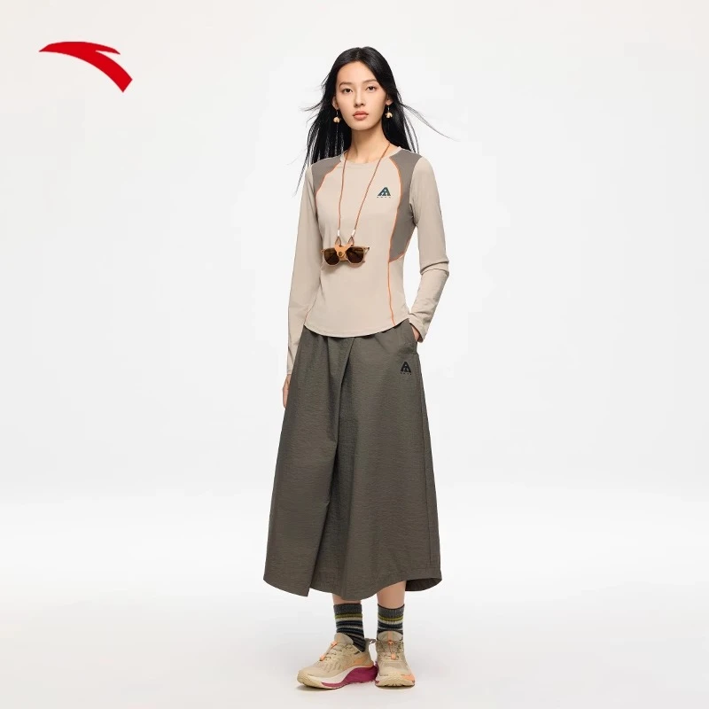 安踏速干T|大地之壳2.0长袖t恤女新款户外透气徒步训练气质上衣