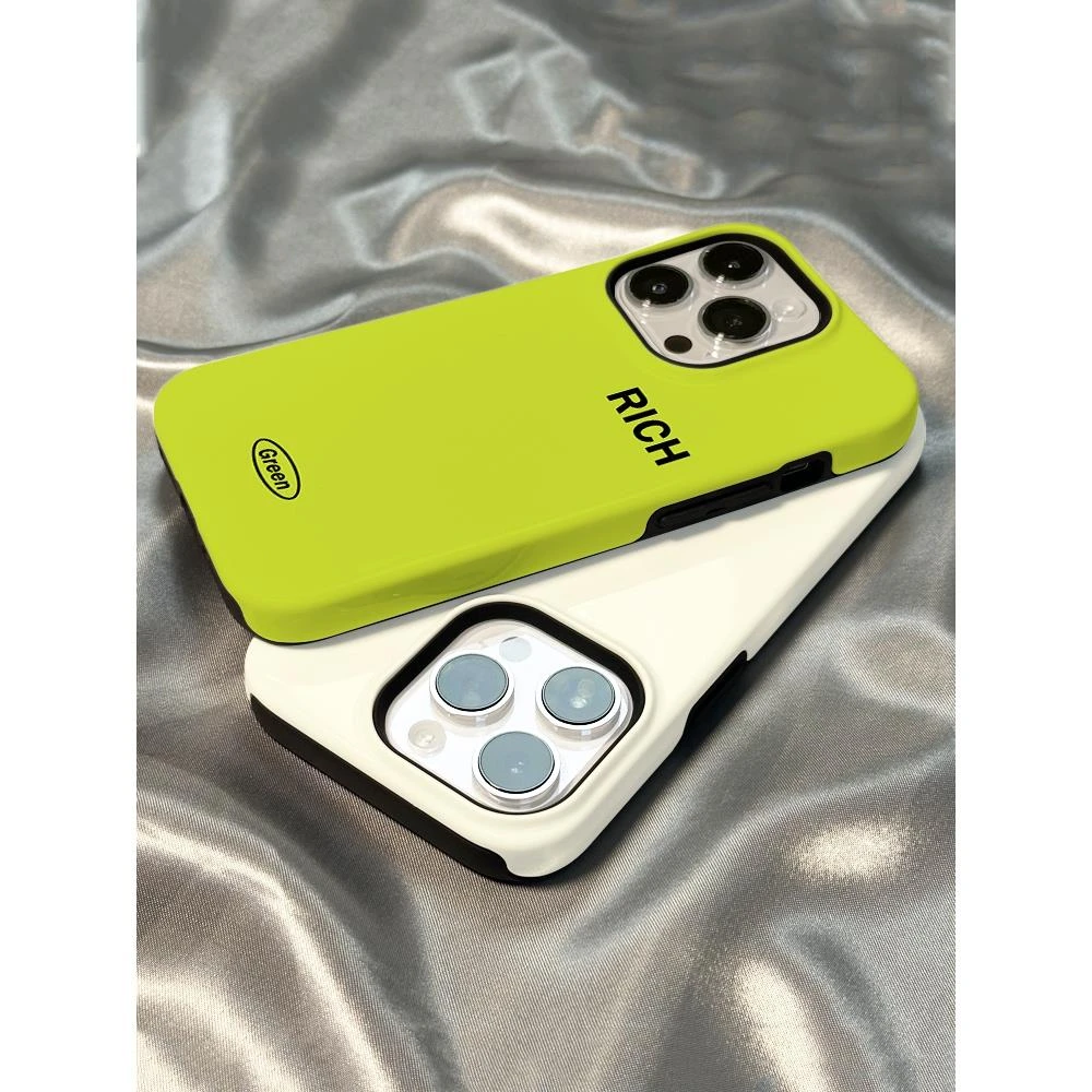 简约rich英文iphone15菲林二合一苹果14promax手机壳1112硬壳X潮