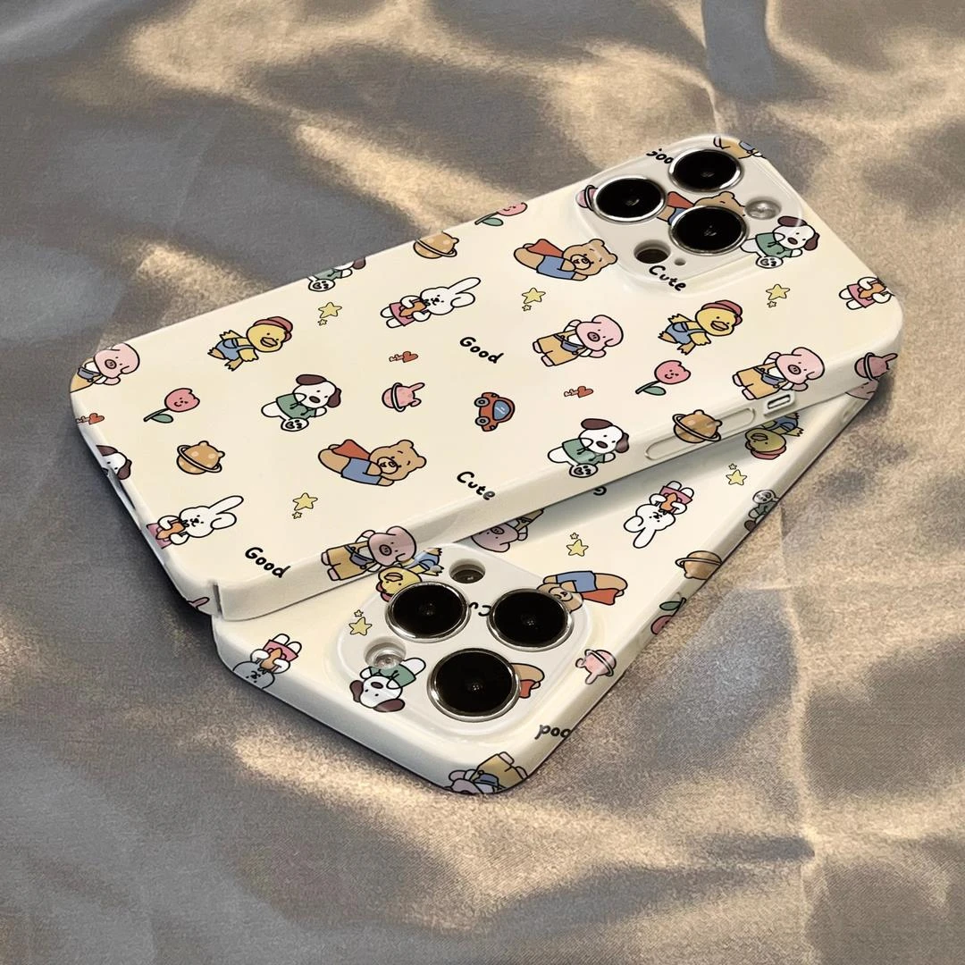 苹果14ProMax手机壳菲林iPhone13小动物12全包xsmax硬7菲林壳潮牌
