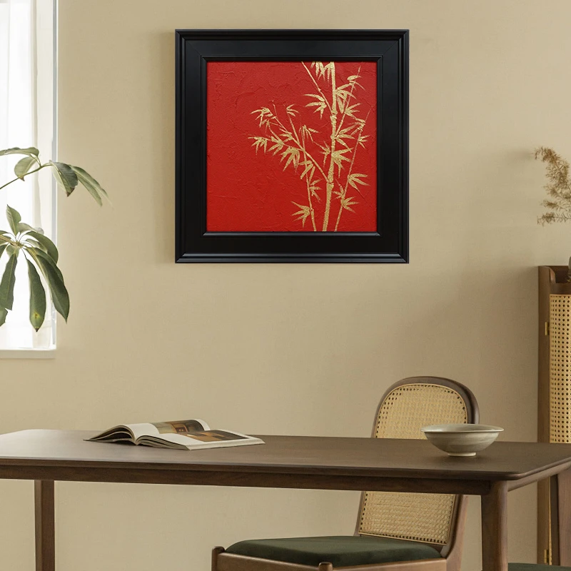 【金竹】国潮美学玄关装饰画肌理油画中古风客餐厅卧室挂画艺术摆画