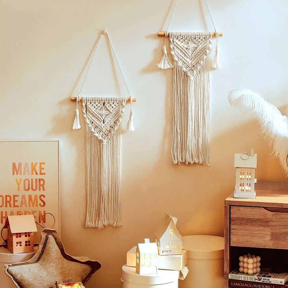 波西米亚编织挂饰挂毯儿童房北欧客厅墙面ins风装饰民族风田园