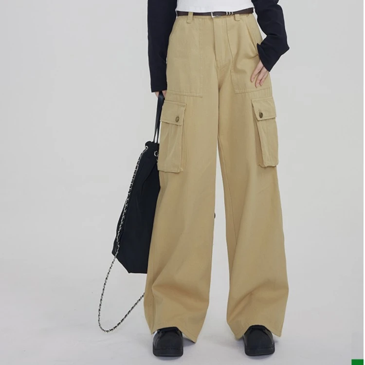尔给抽绳高街秋季日系百搭潮流秋冬美式直筒裤休闲复古宽松工装裤