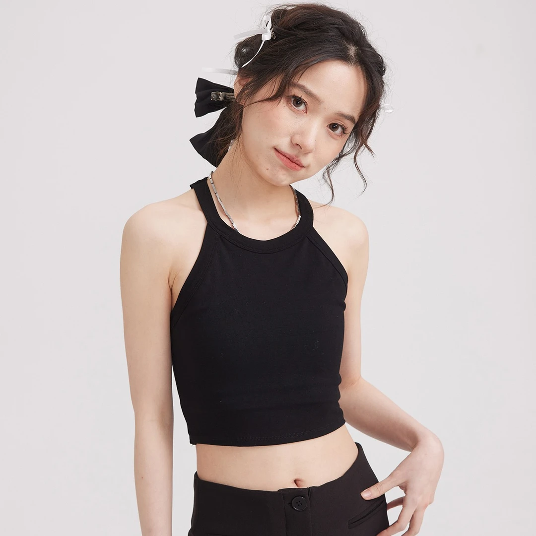 尔给夏季背心运动瑜伽短款吊带健身户外黑色修身美背打底女士透气