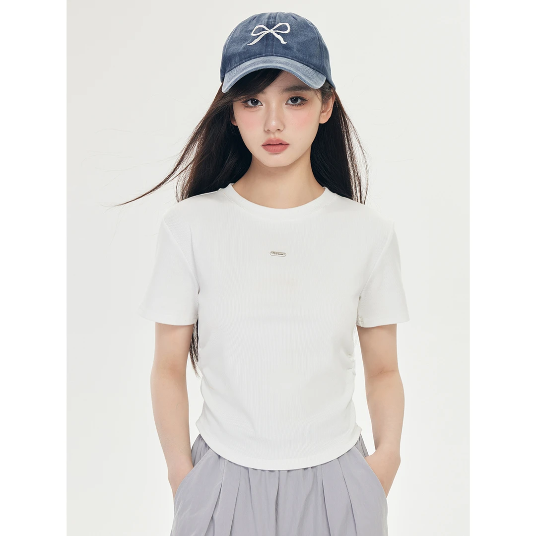 打底衫显瘦短款百搭夏时尚修身纯色ins圆领小众