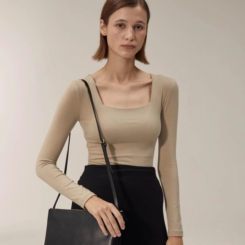 JSTZ 卓卓家【基础款体恤合集】复古美长绒棉百搭显瘦长袖T恤女