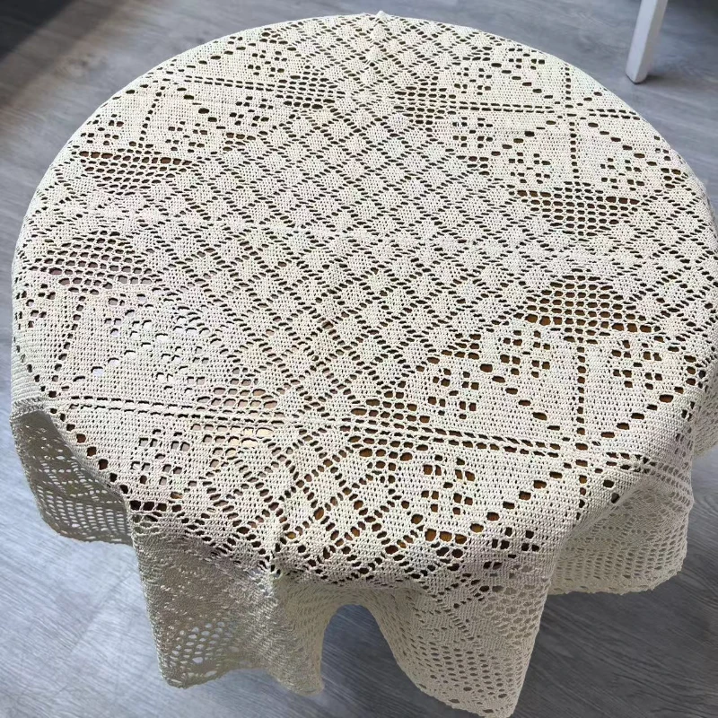 CXY002 米色（85*85cm/方）米色钩针桌布