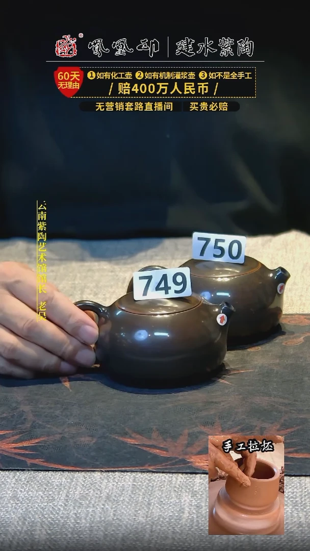 【闪购商品】壶凤凰印建水紫陶素壶微瑕/749