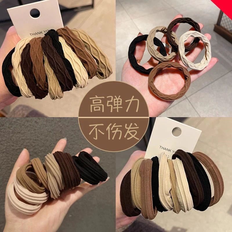 高弹力耐用皮筋扎头无接缝发圈皮套女绳加粗耐用发绳