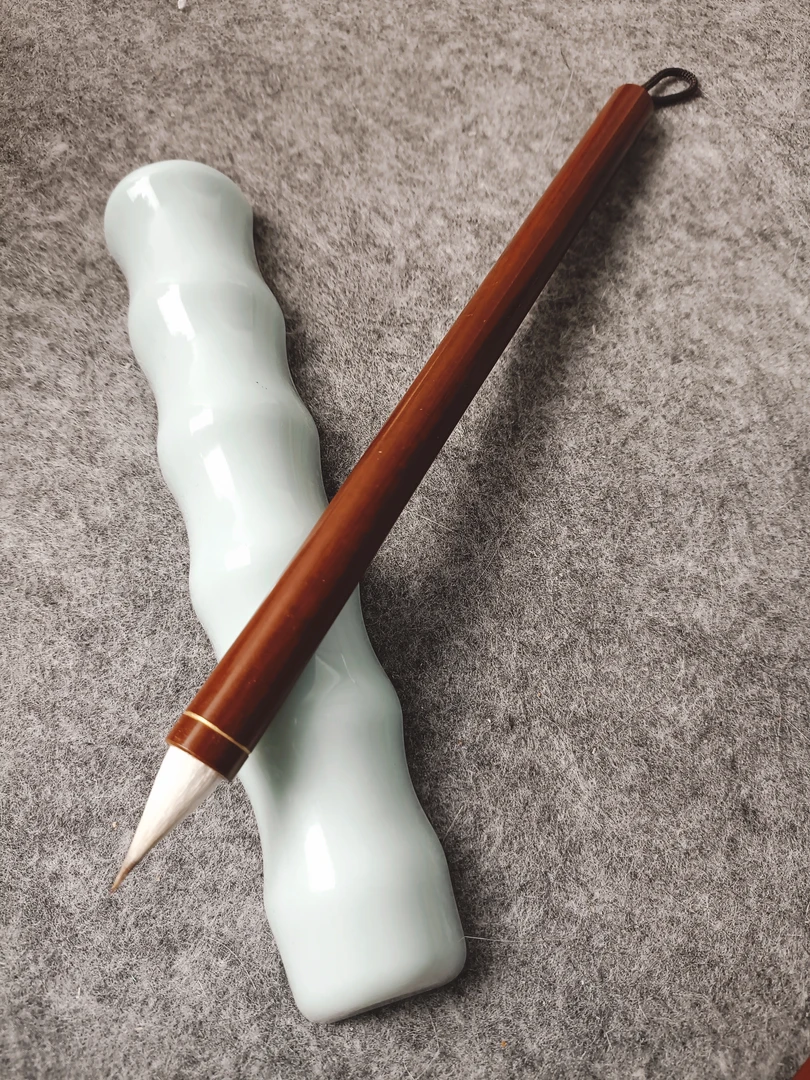 （净心）古法缠纸鸡距小楷纯狼羊兼毫出峰2.5㎝口径0.9㎝