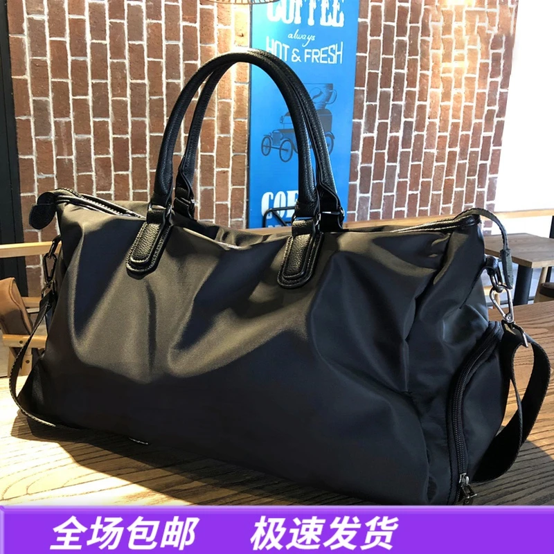 Viney旅行包男黑色旅行干湿分离出差行李包轻便大容量旅游健身包