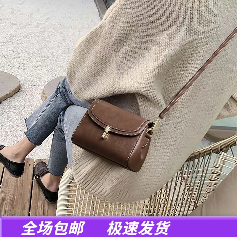 Viney真皮包包女斜挎包2025单肩小方包洋气生日礼物送女友送老婆
