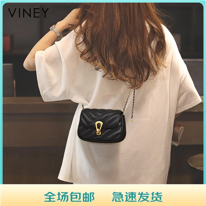 Viney真皮包包女包链条单肩2025轻奢斜挎包生日礼物送女友送老婆