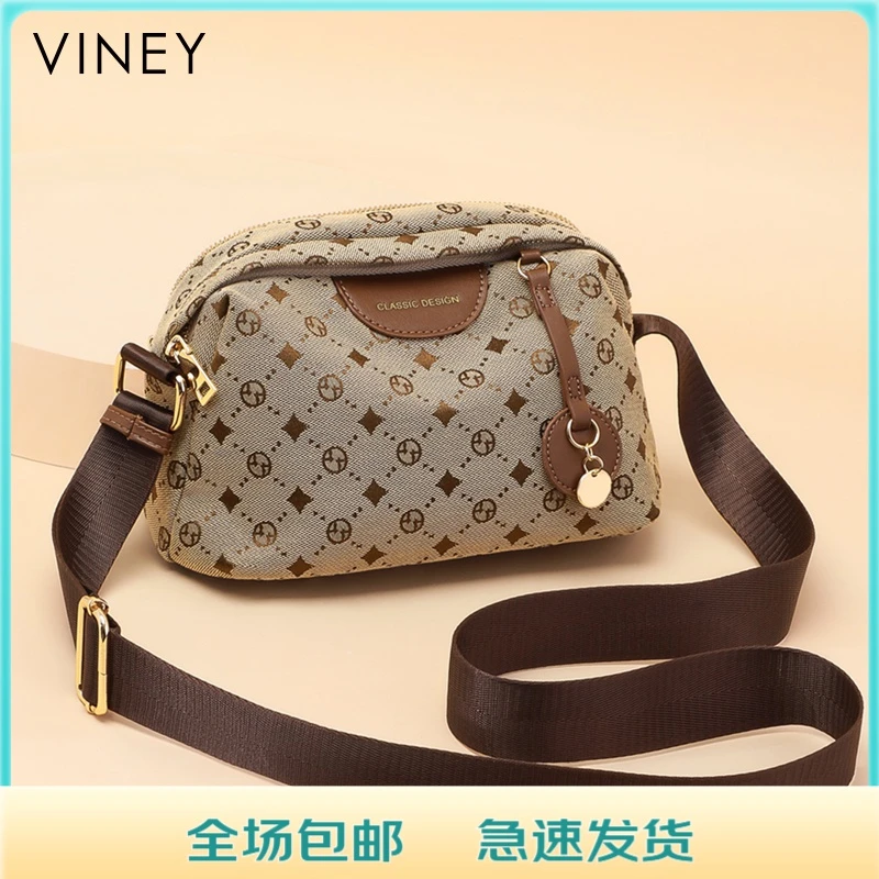 Viney包包女斜挎包2025帆布单肩休闲小方包生日礼物送女友送老婆