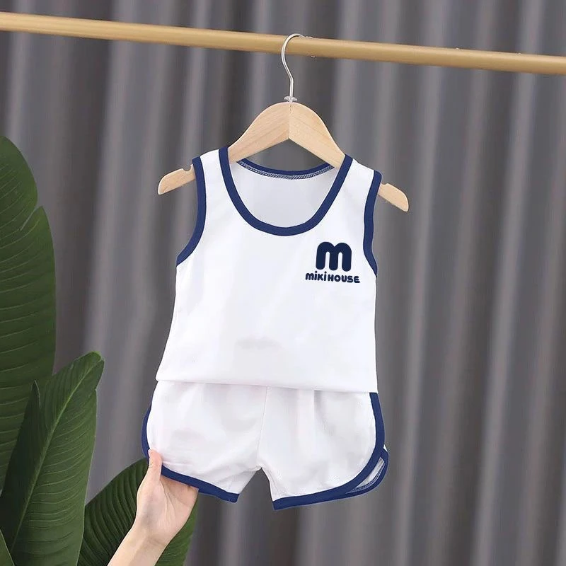 男童夏装套装2024新款洋气宝宝夏季女孩纯棉背心衣服儿童短裤童装
