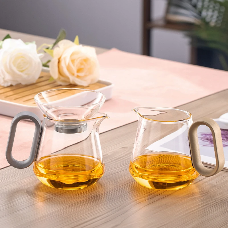 玻璃公道杯加厚耐高温分茶器大容量特色茶海公道杯茶漏一体茶具