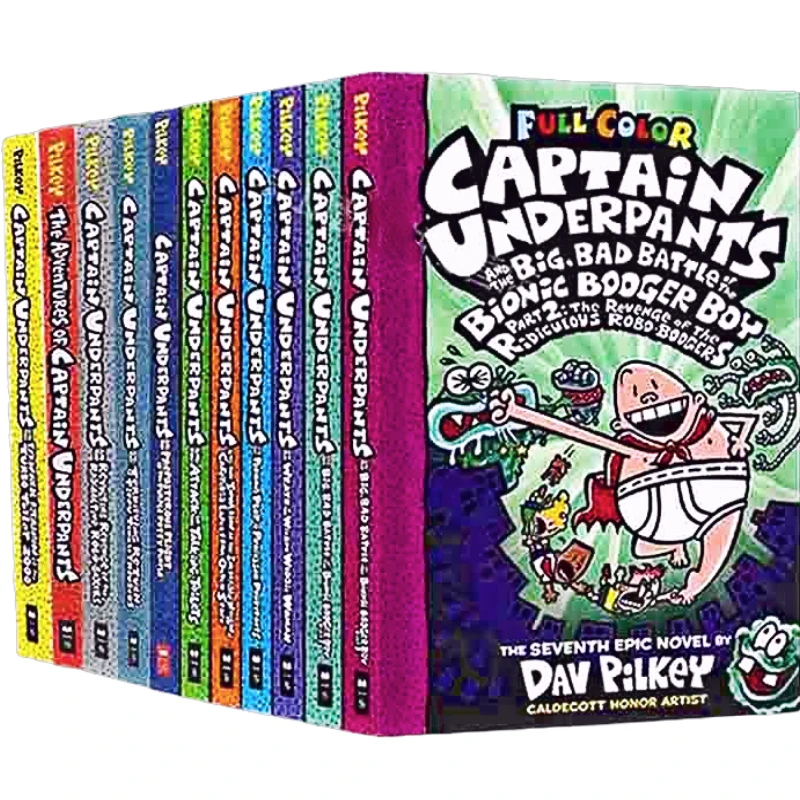 学乐内裤超人全彩11册 Captain Underpants 英文原版儿童