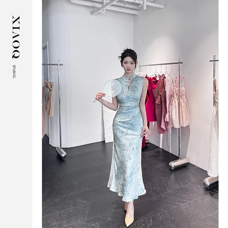 【小Q家】68474风情万种新中式国风改良清冷感御姐修身包臀连衣裙T