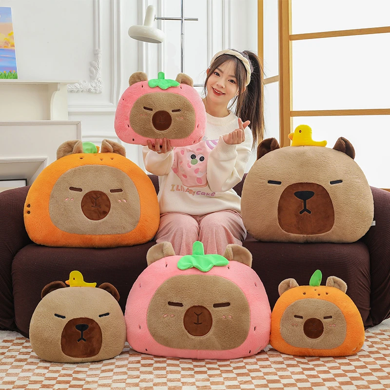 可爱卡皮巴拉大号抱枕靠垫午睡沙发椅子靠枕布娃娃送男女生日礼物