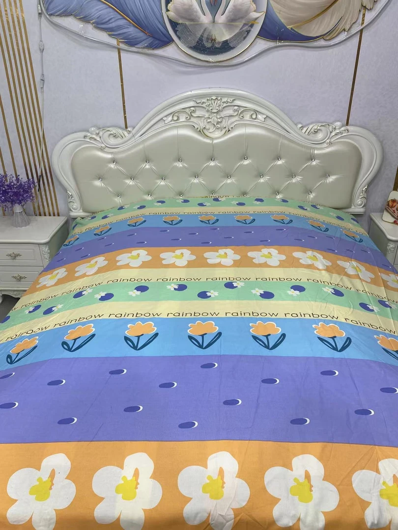 【七彩花】纯棉老粗布透气柔软 尺寸2.45米*2.35米