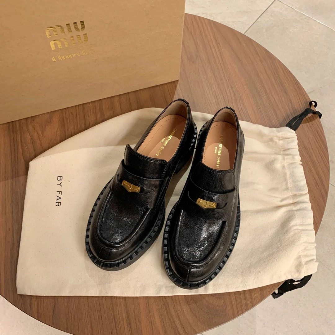 【sheii苏茵茵D】柏林商学院~小金币圆头乐福单鞋女小皮鞋E4302026