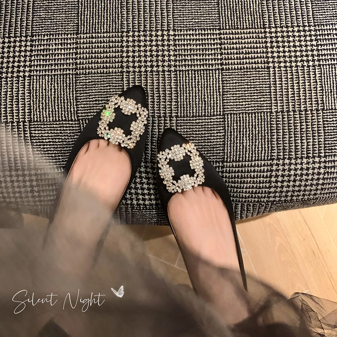 【sheii苏茵茵】歌剧晚会～尖头雪花扣水钻小香风单鞋气质平底鞋