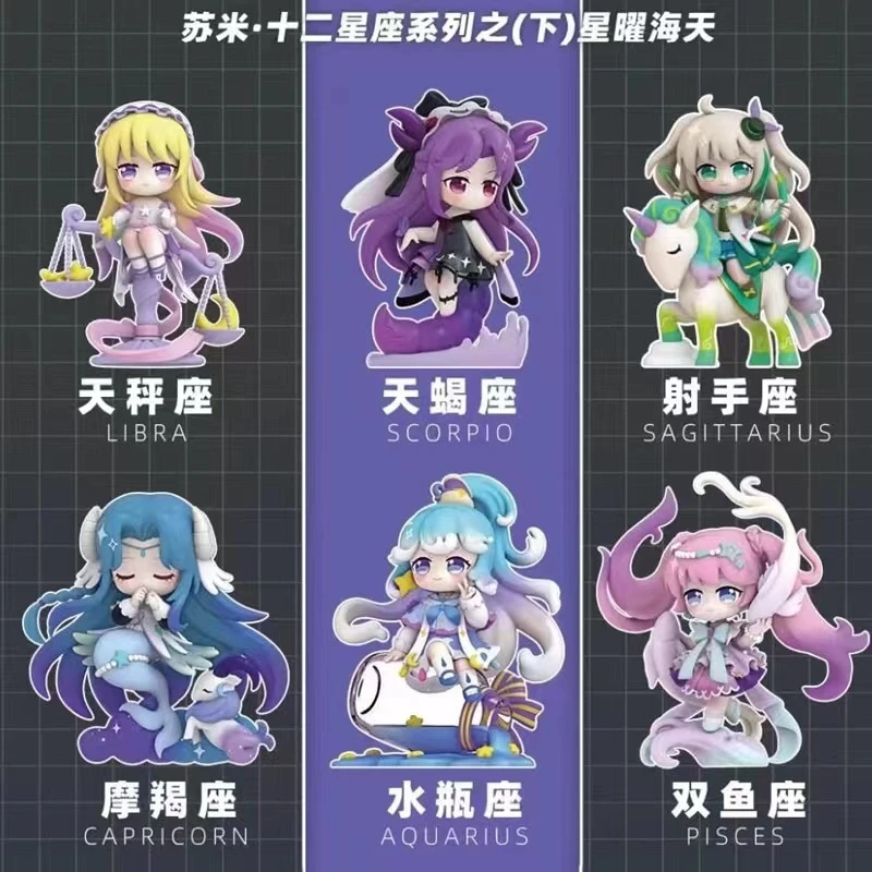 【拆盒】正版苏米十二星座日升月恒星曜海天系列潮玩盲盒手办大娃