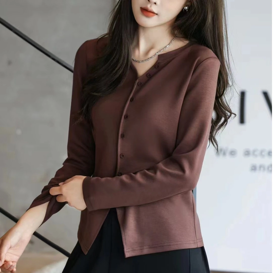 H【闪瘦瘦】套头小衫女长袖上衣基础百搭款3126