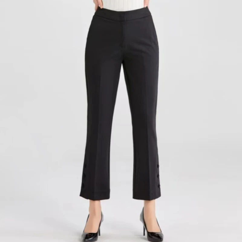 AKDM之和气质扣扣裤女休闲裤9113