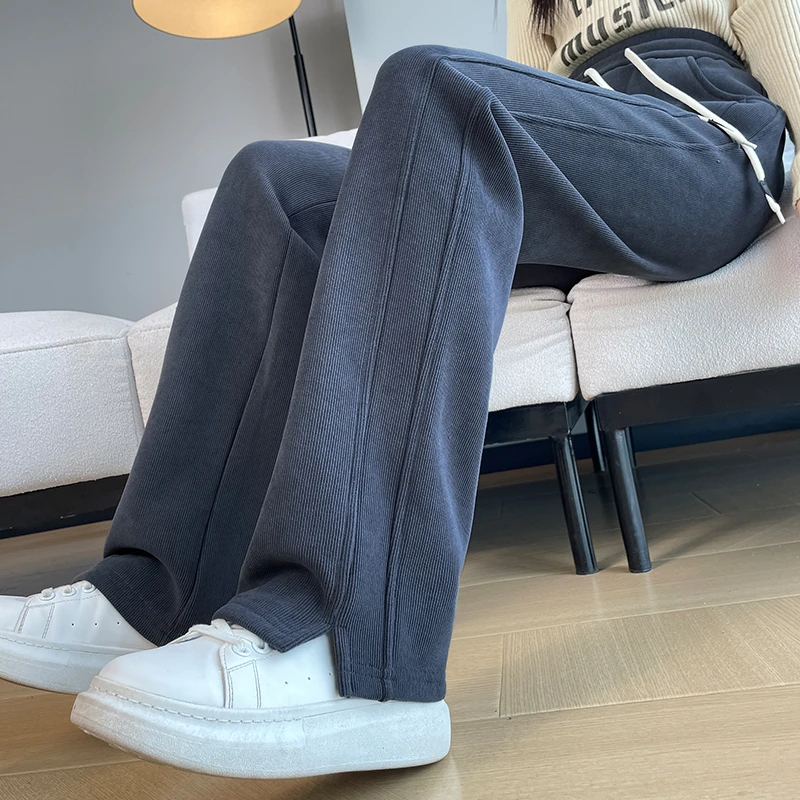 香蕉裤春秋季窄版直筒裤高腰宽松拖地裤卫裤小个子大码九分休闲