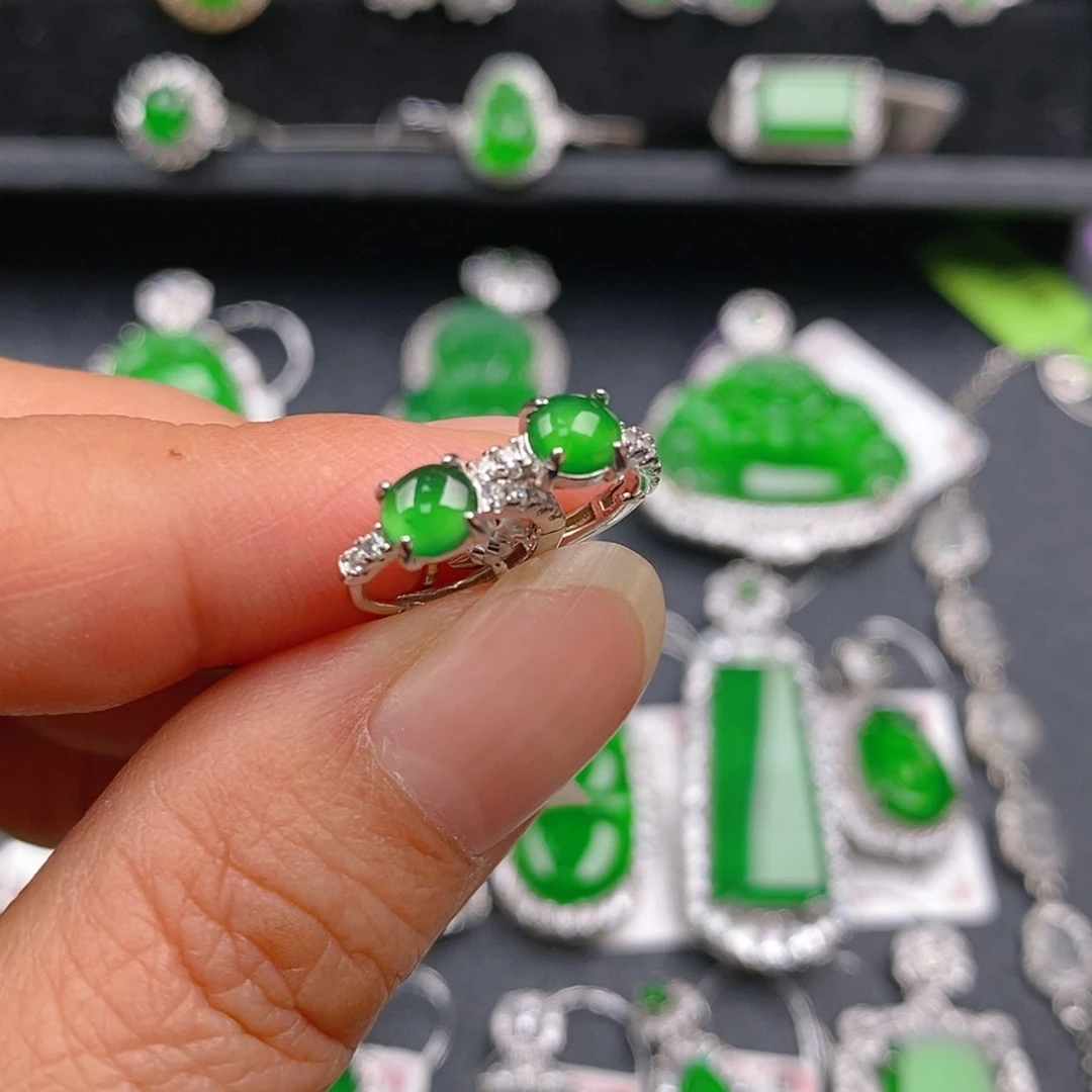 【闪购商品】翡翠耳饰银S925镶嵌