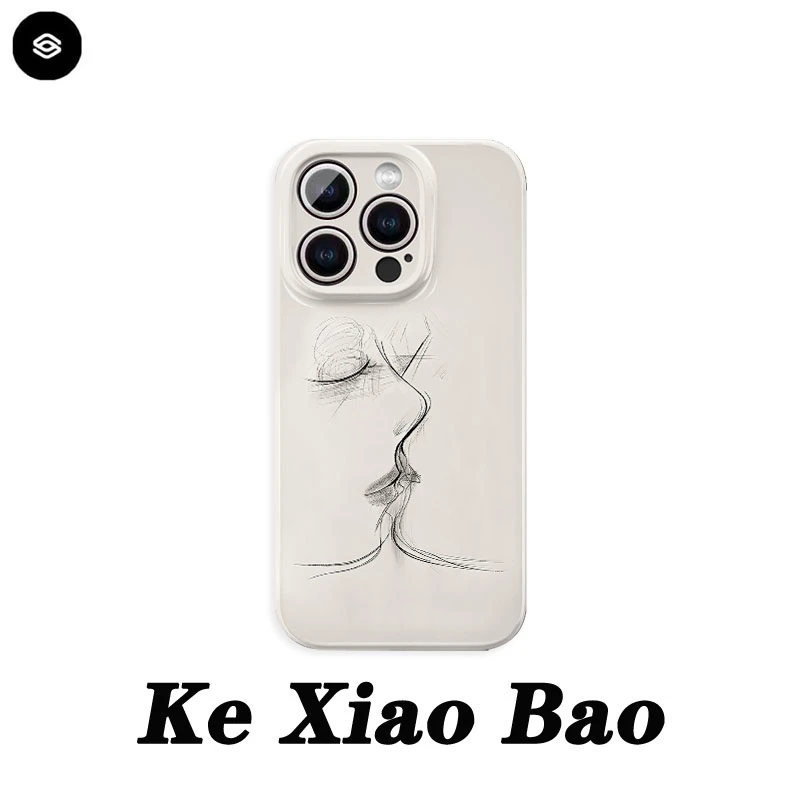 艺术亲吻适用苹果16pro手机壳15promax小众14pro个性13液态软壳12